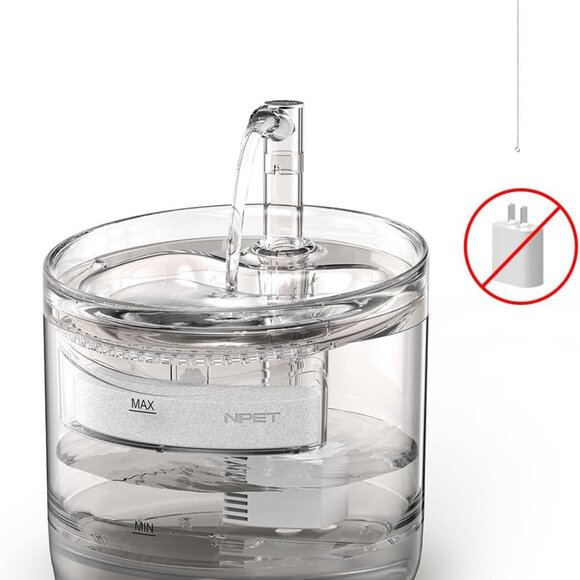 NEW-NPET Cat Water Fountain WF050TP 1.5L Automatic Pet Drinking Fountain - Picture 6 of 7